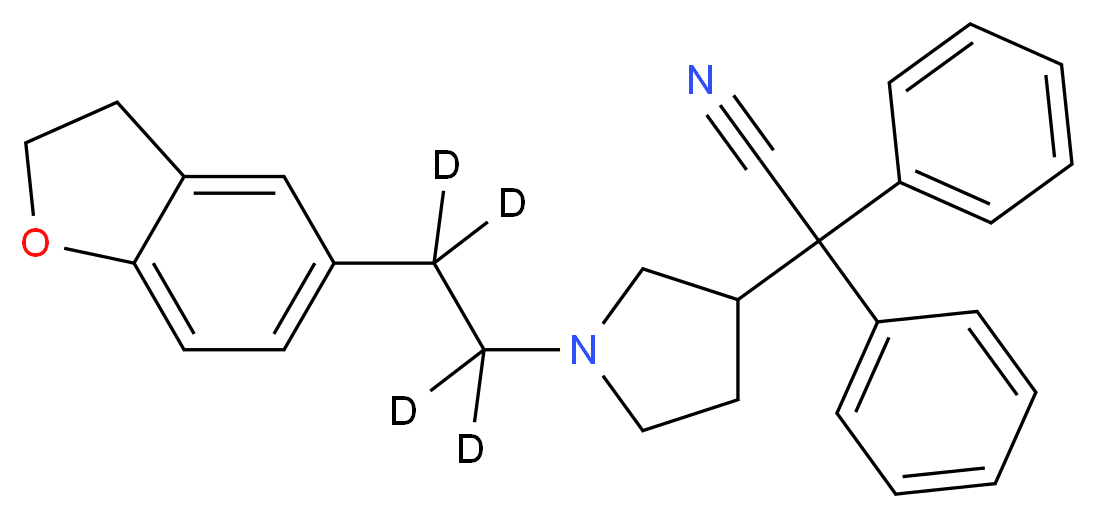 1-[2-(2,3-Dihydro-5-benzofuranyl)ethyl-d4]-α,α-diphenyl-3-pyrrolidineacetonitrile _分子结构_CAS_1216586-32-1)