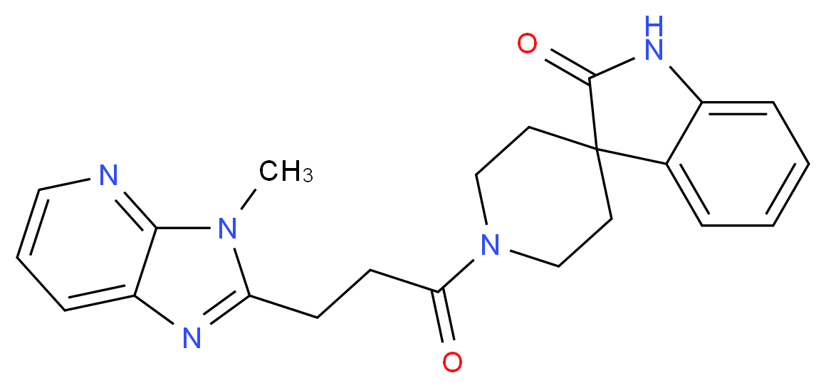 1'-[3-(3-methyl-3H-imidazo[4,5-b]pyridin-2-yl)propanoyl]spiro[indole-3,4'-piperidin]-2(1H)-one_分子结构_CAS_)