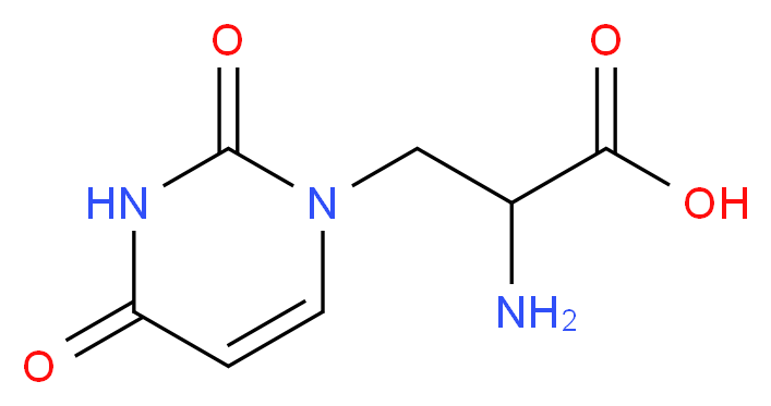 2-amino-3-(2,4-dioxo-1,2,3,4-tetrahydropyrimidin-1-yl)propanoic acid_分子结构_CAS_19772-76-0