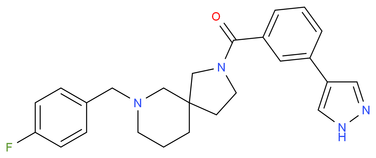 7-(4-fluorobenzyl)-2-[3-(1H-pyrazol-4-yl)benzoyl]-2,7-diazaspiro[4.5]decane_分子结构_CAS_)