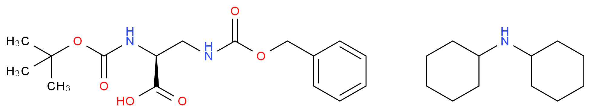 (2S)-3-{[(benzyloxy)carbonyl]amino}-2-{[(tert-butoxy)carbonyl]amino}propanoic acid; N-cyclohexylcyclohexanamine_分子结构_CAS_65710-58-9