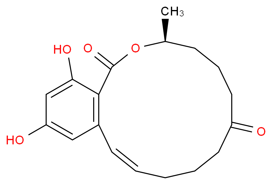 (3S)-14,16-dihydroxy-3-methyl-3,4,5,6,7,8,9,10-octahydro-1H-2-benzoxacyclotetradecine-1,7-dione_分子结构_CAS_17924-92-4