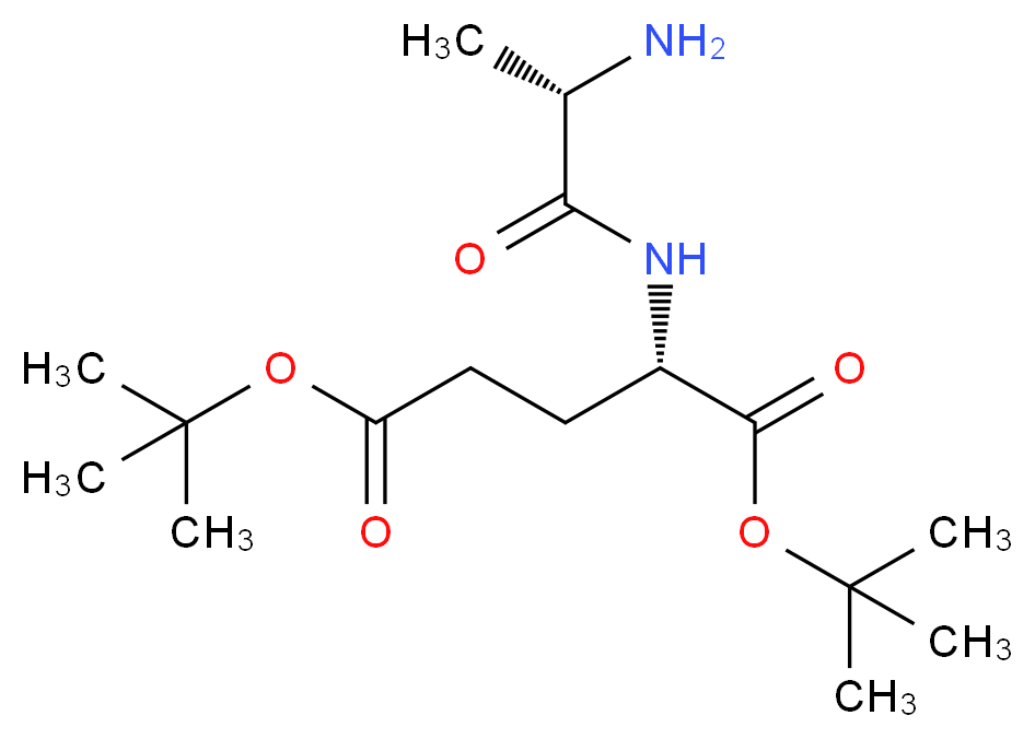 1,5-di-tert-butyl (2S)-2-[(2S)-2-aminopropanamido]pentanedioate_分子结构_CAS_45272-19-3