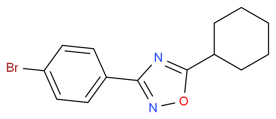 3-(4-bromophenyl)-5-cyclohexyl-1,2,4-oxadiazole_分子结构_CAS_443106-68-1