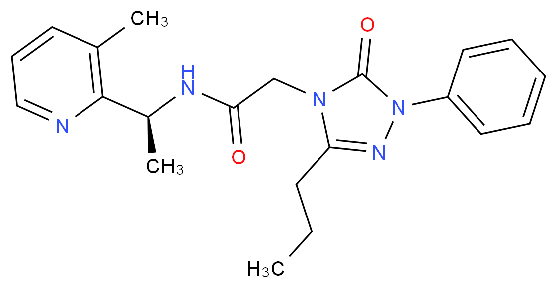 N-[(1S)-1-(3-methyl-2-pyridinyl)ethyl]-2-(5-oxo-1-phenyl-3-propyl-1,5-dihydro-4H-1,2,4-triazol-4-yl)acetamide_分子结构_CAS_)