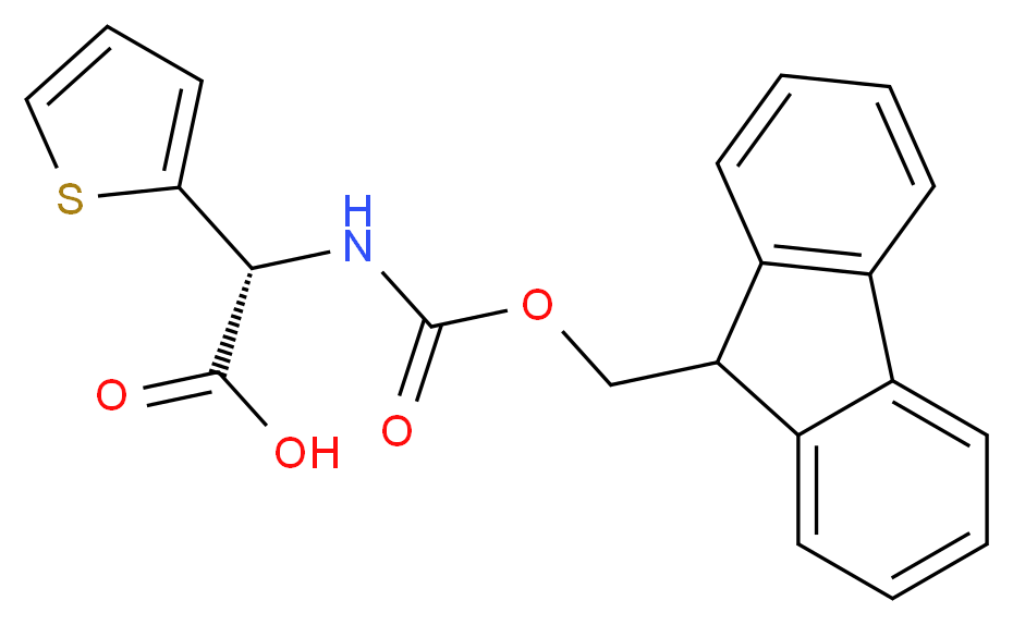 (2R)-2-({[(9H-fluoren-9-yl)methoxy]carbonyl}amino)-2-(thiophen-2-yl)acetic acid_分子结构_CAS_208259-66-9