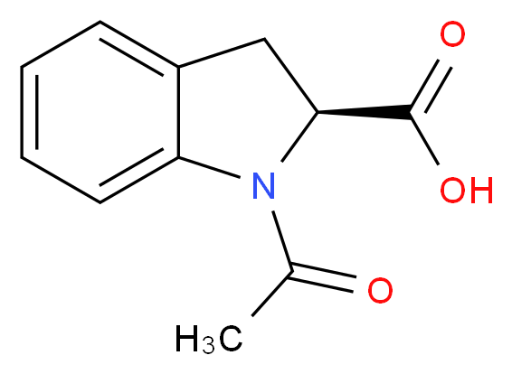 (2S)-1-acetyl-2,3-dihydro-1H-indole-2-carboxylic acid_分子结构_CAS_82950-72-9