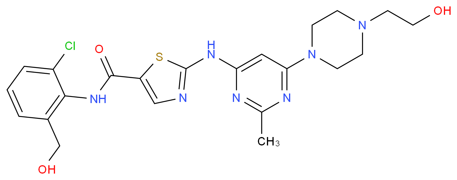 Hydroxymethyl Dasatinib_分子结构_CAS_910297-58-4)