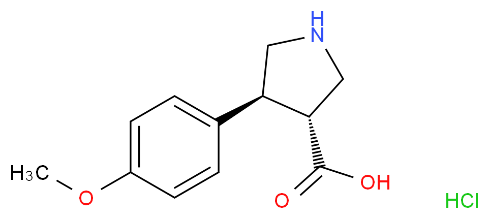 (3R,4S)-4-(4-methoxyphenyl)pyrrolidine-3-carboxylic acid hydrochloride_分子结构_CAS_1049978-93-9