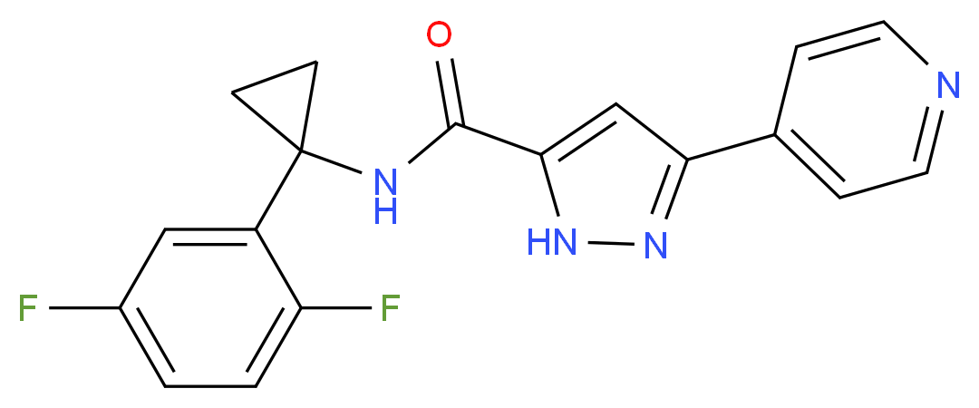 N-[1-(2,5-difluorophenyl)cyclopropyl]-3-pyridin-4-yl-1H-pyrazole-5-carboxamide_分子结构_CAS_)