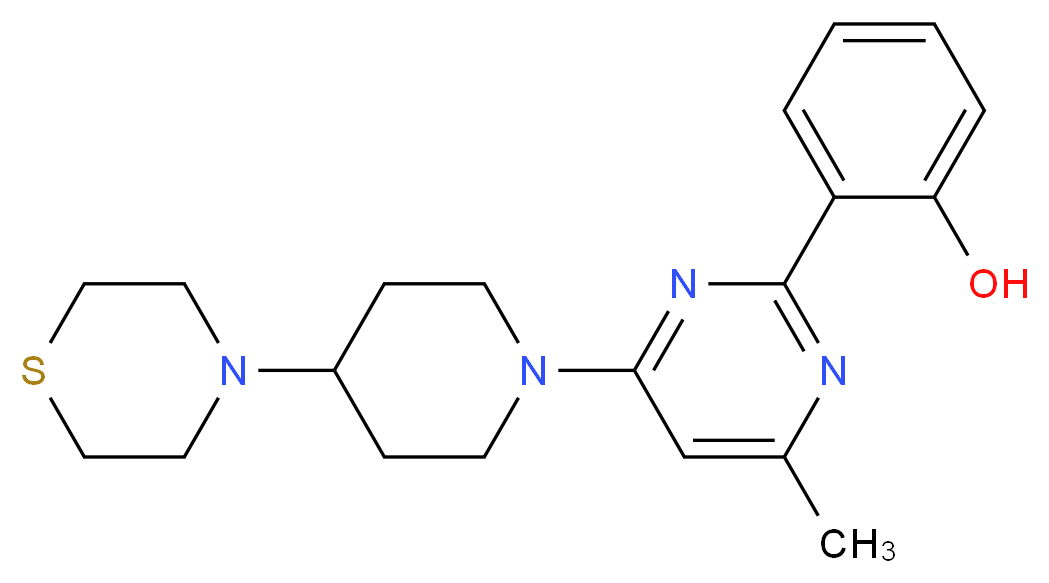 2-[4-methyl-6-(4-thiomorpholin-4-ylpiperidin-1-yl)pyrimidin-2-yl]phenol_分子结构_CAS_)