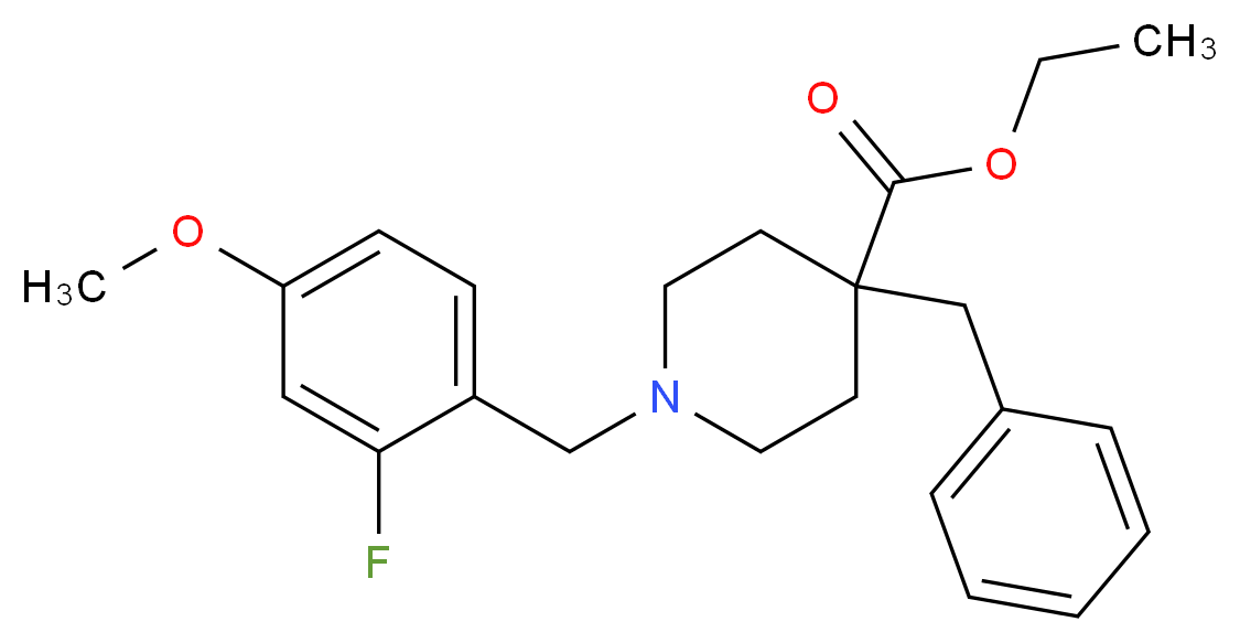 ethyl 4-benzyl-1-(2-fluoro-4-methoxybenzyl)-4-piperidinecarboxylate_分子结构_CAS_)