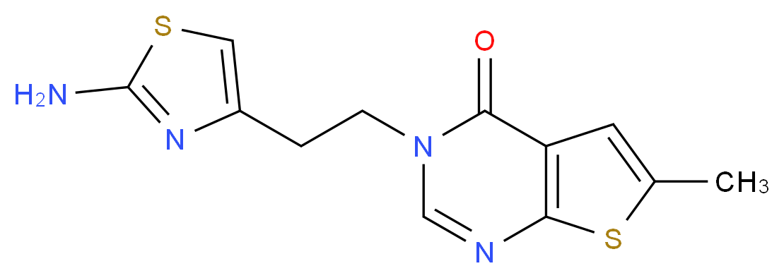 3-[2-(2-amino-1,3-thiazol-4-yl)ethyl]-6-methylthieno[2,3-d]pyrimidin-4(3H)-one_分子结构_CAS_)