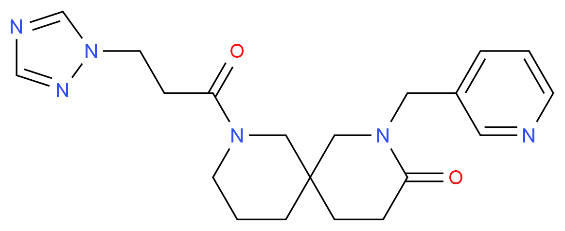 2-(pyridin-3-ylmethyl)-8-[3-(1H-1,2,4-triazol-1-yl)propanoyl]-2,8-diazaspiro[5.5]undecan-3-one_分子结构_CAS_)