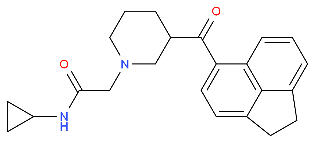 N-cyclopropyl-2-[3-(1,2-dihydroacenaphthylen-5-ylcarbonyl)piperidin-1-yl]acetamide_分子结构_CAS_)