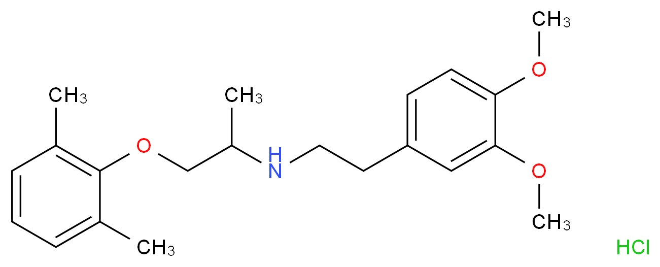 [2-(3,4-dimethoxyphenyl)ethyl][1-(2,6-dimethylphenoxy)propan-2-yl]amine hydrochloride_分子结构_CAS_93933-71-2