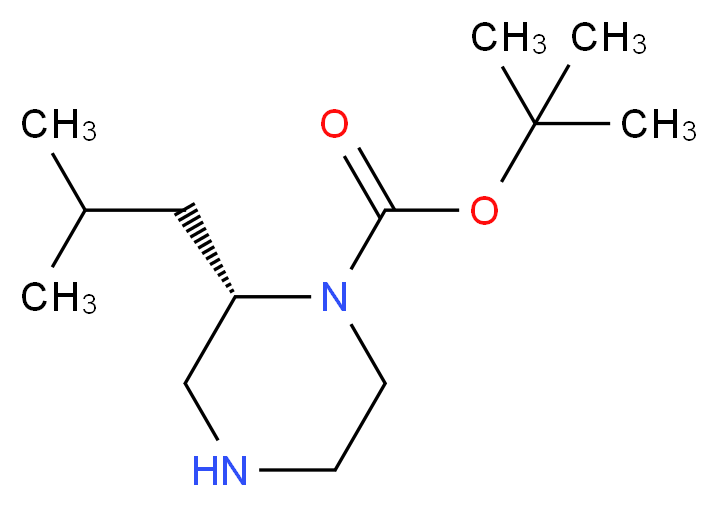 tert-butyl (2S)-2-(2-methylpropyl)piperazine-1-carboxylate_分子结构_CAS_674792-05-3