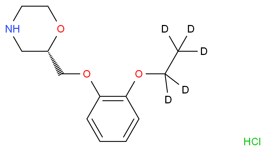 (2S)-2-[2-(<sup>2</sup>H<sub>5</sub>)ethoxyphenoxymethyl]morpholine hydrochloride_分子结构_CAS_1246816-39-6