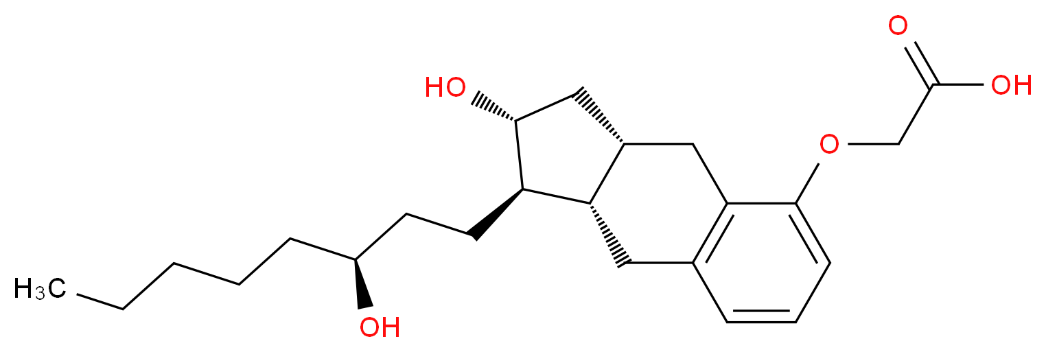 2-{[(1R,2R,3aS,9aS)-2-hydroxy-1-[(3S)-3-hydroxyoctyl]-1H,2H,3H,3aH,4H,9H,9aH-cyclopenta[b]naphthalen-5-yl]oxy}acetic acid_分子结构_CAS_81846-19-7