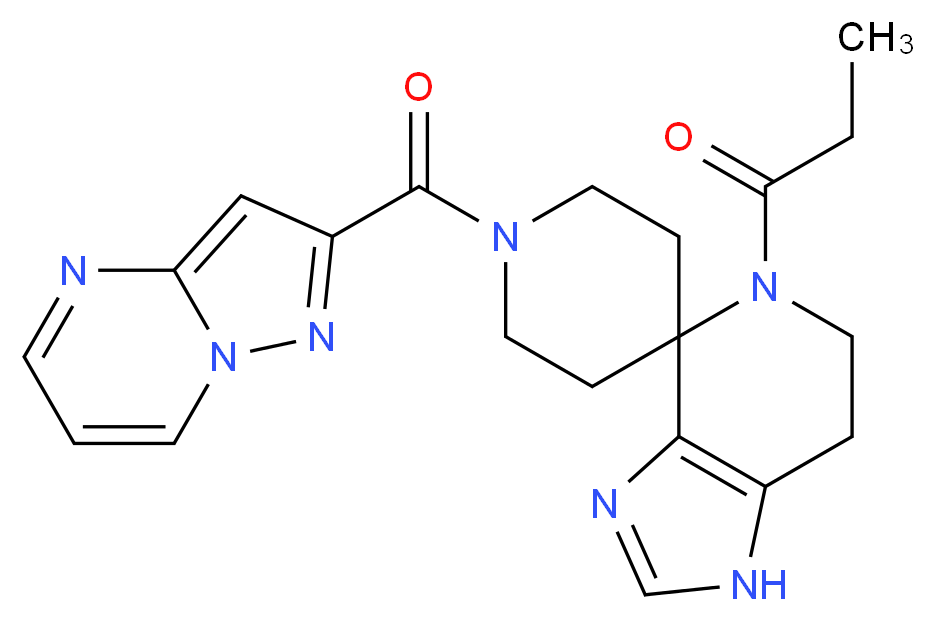 5-propionyl-1'-(pyrazolo[1,5-a]pyrimidin-2-ylcarbonyl)-1,5,6,7-tetrahydrospiro[imidazo[4,5-c]pyridine-4,4'-piperidine]_分子结构_CAS_)