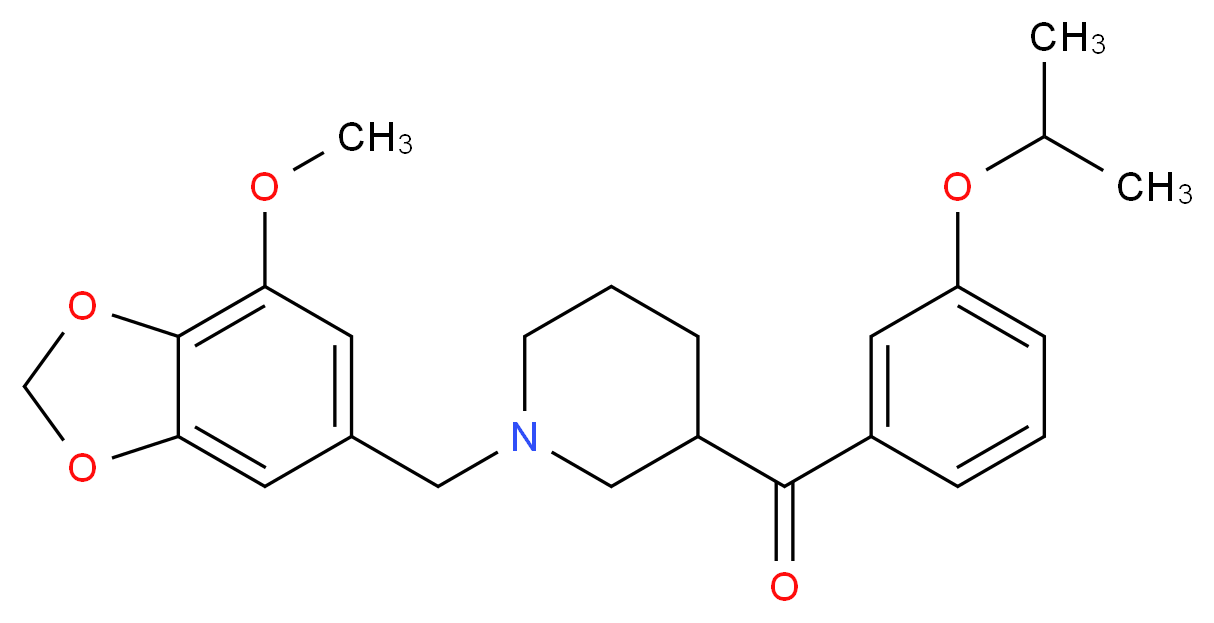 (3-isopropoxyphenyl){1-[(7-methoxy-1,3-benzodioxol-5-yl)methyl]-3-piperidinyl}methanone_分子结构_CAS_)