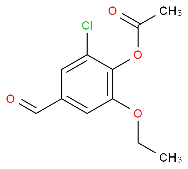 2-chloro-6-ethoxy-4-formylphenyl acetate_分子结构_CAS_634168-17-5)