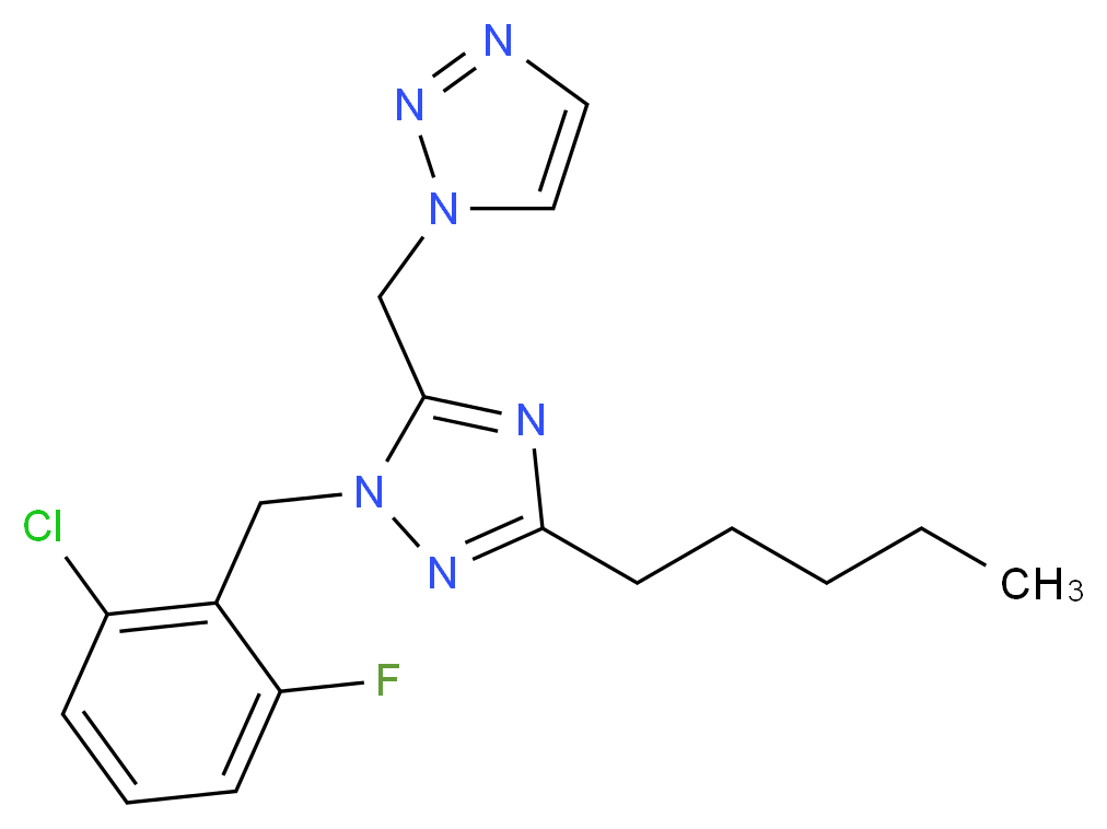 1-{[1-(2-chloro-6-fluorobenzyl)-3-pentyl-1H-1,2,4-triazol-5-yl]methyl}-1H-1,2,3-triazole_分子结构_CAS_)