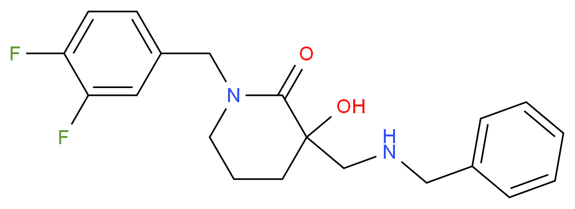 3-[(benzylamino)methyl]-1-(3,4-difluorobenzyl)-3-hydroxy-2-piperidinone_分子结构_CAS_)