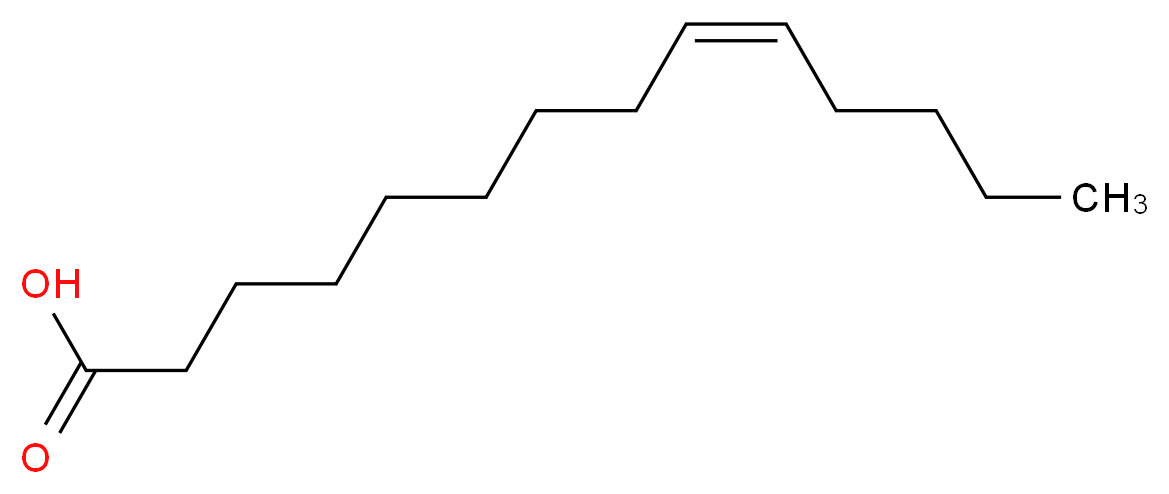 (9Z)-tetradec-9-enoic acid_分子结构_CAS_544-64-9