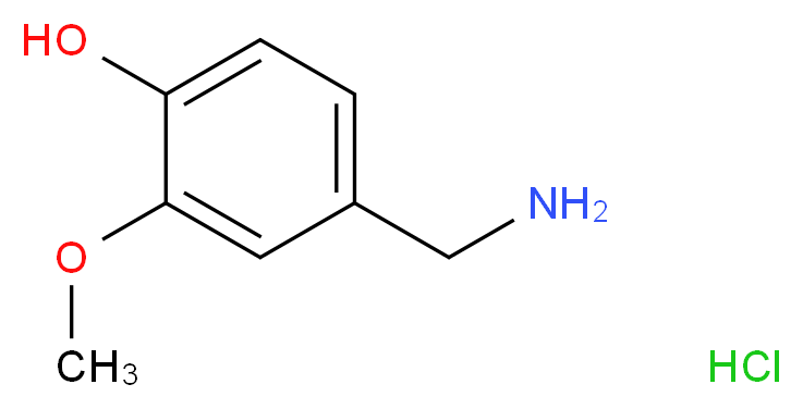 4-(aminomethyl)-2-methoxyphenol hydrochloride_分子结构_CAS_7149-10-2