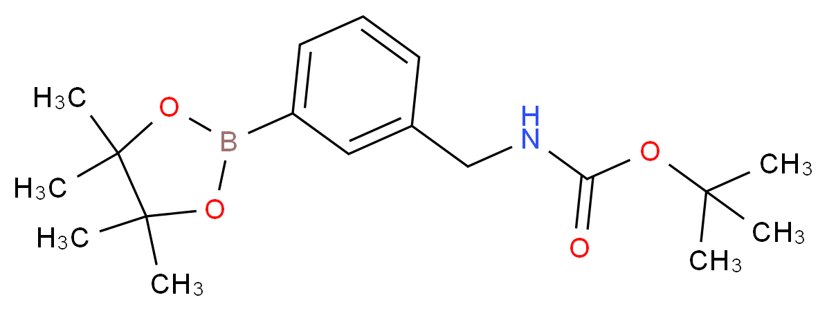 tert-butyl N-{[3-(tetramethyl-1,3,2-dioxaborolan-2-yl)phenyl]methyl}carbamate_分子结构_CAS_832114-05-3