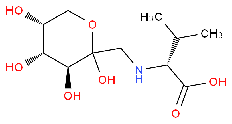 (2R)-3-methyl-2-({[(3S,4R,5R)-2,3,4,5-tetrahydroxyoxan-2-yl]methyl}amino)butanoic acid_分子结构_CAS_10003-64-2