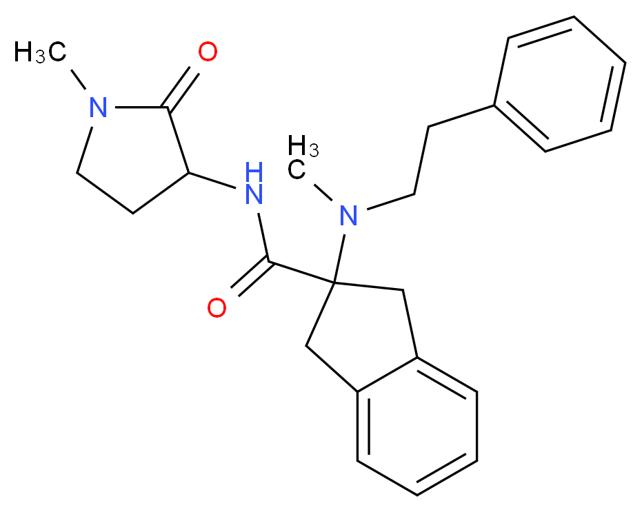 N-(1-methyl-2-oxo-3-pyrrolidinyl)-2-[methyl(2-phenylethyl)amino]-2-indanecarboxamide_分子结构_CAS_)