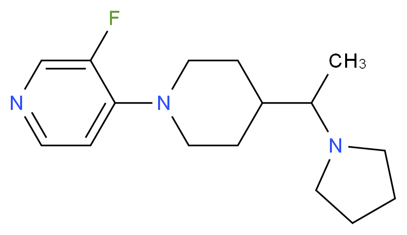 3-fluoro-4-{4-[1-(1-pyrrolidinyl)ethyl]-1-piperidinyl}pyridine_分子结构_CAS_)