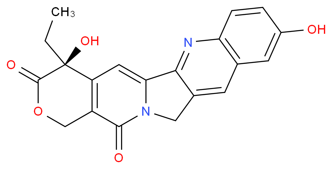 (19S)-19-ethyl-7,19-dihydroxy-17-oxa-3,13-diazapentacyclo[11.8.0.0<sup>2</sup>,<sup>1</sup><sup>1</sup>.0<sup>4</sup>,<sup>9</sup>.0<sup>1</sup><sup>5</sup>,<sup>2</sup><sup>0</sup>]henicosa-1(21),2,4,6,8,10,15(20)-heptaene-14,18-dione_分子结构_CAS_19685-09-7