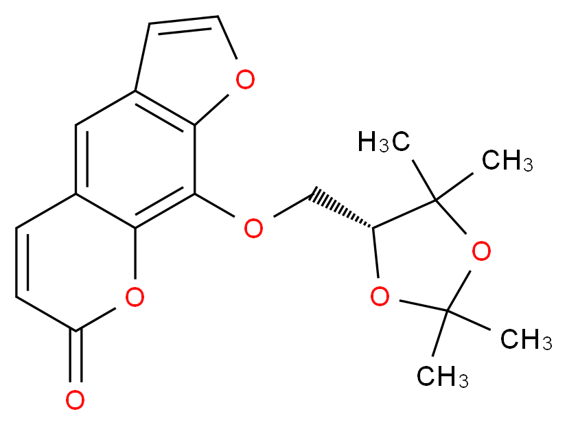 9-{[(4R)-2,2,5,5-tetramethyl-1,3-dioxolan-4-yl]methoxy}-7H-furo[3,2-g]chromen-7-one_分子结构_CAS_64790-68-7