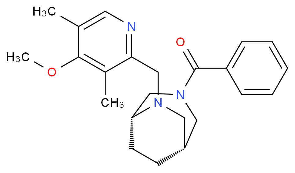 (1R*,5R*)-3-benzoyl-6-[(4-methoxy-3,5-dimethylpyridin-2-yl)methyl]-3,6-diazabicyclo[3.2.2]nonane_分子结构_CAS_)
