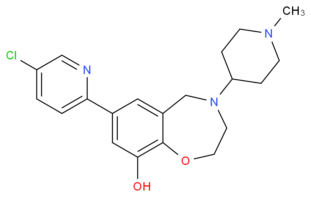7-(5-chloropyridin-2-yl)-4-(1-methylpiperidin-4-yl)-2,3,4,5-tetrahydro-1,4-benzoxazepin-9-ol_分子结构_CAS_)