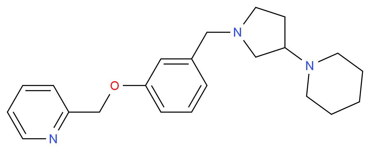 2-({3-[(3-piperidin-1-ylpyrrolidin-1-yl)methyl]phenoxy}methyl)pyridine_分子结构_CAS_)