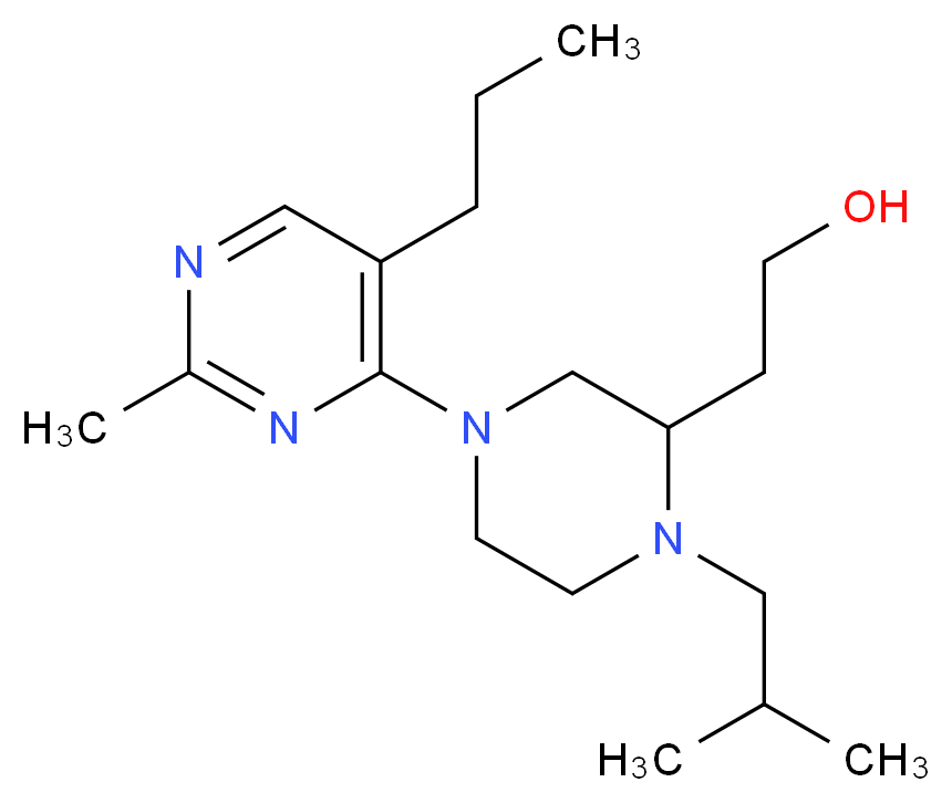 2-[1-isobutyl-4-(2-methyl-5-propyl-4-pyrimidinyl)-2-piperazinyl]ethanol_分子结构_CAS_)