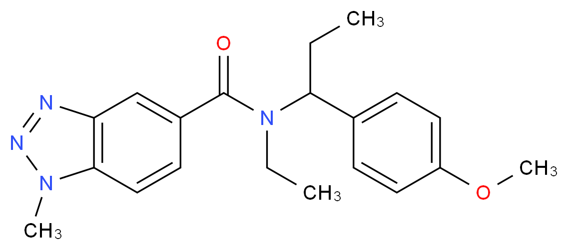 N-ethyl-N-[1-(4-methoxyphenyl)propyl]-1-methyl-1H-1,2,3-benzotriazole-5-carboxamide_分子结构_CAS_)