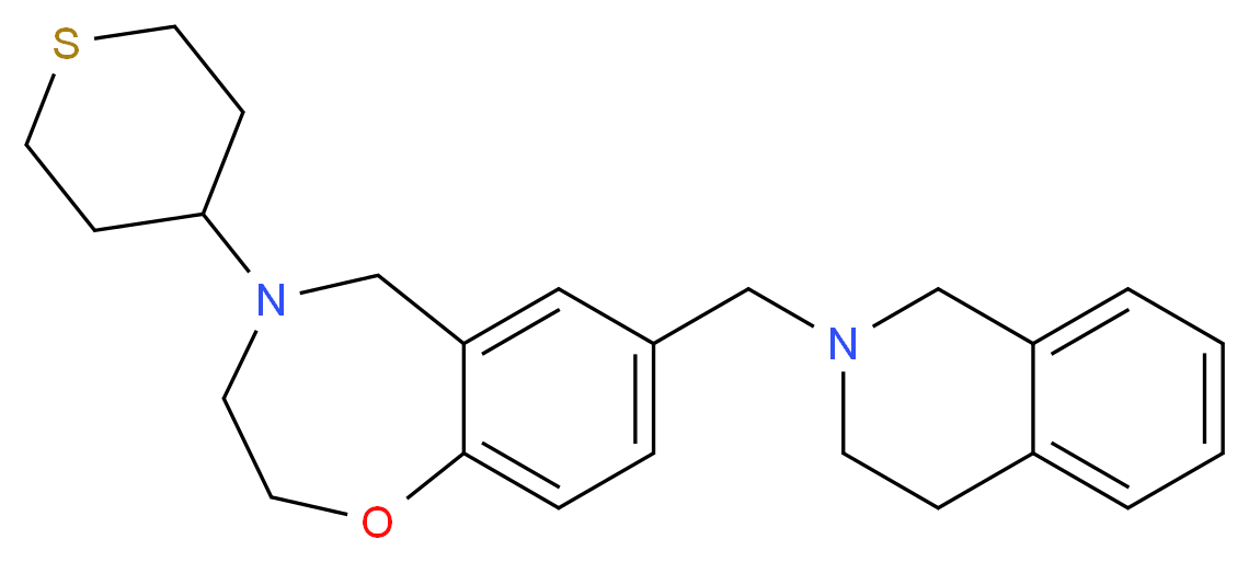 7-(3,4-dihydro-2(1H)-isoquinolinylmethyl)-4-(tetrahydro-2H-thiopyran-4-yl)-2,3,4,5-tetrahydro-1,4-benzoxazepine_分子结构_CAS_)