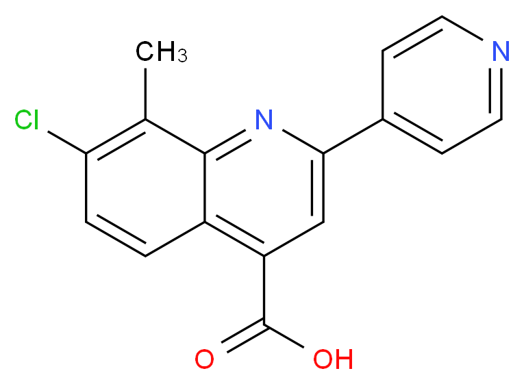 7-chloro-8-methyl-2-(pyridin-4-yl)quinoline-4-carboxylic acid_分子结构_CAS_588696-85-9