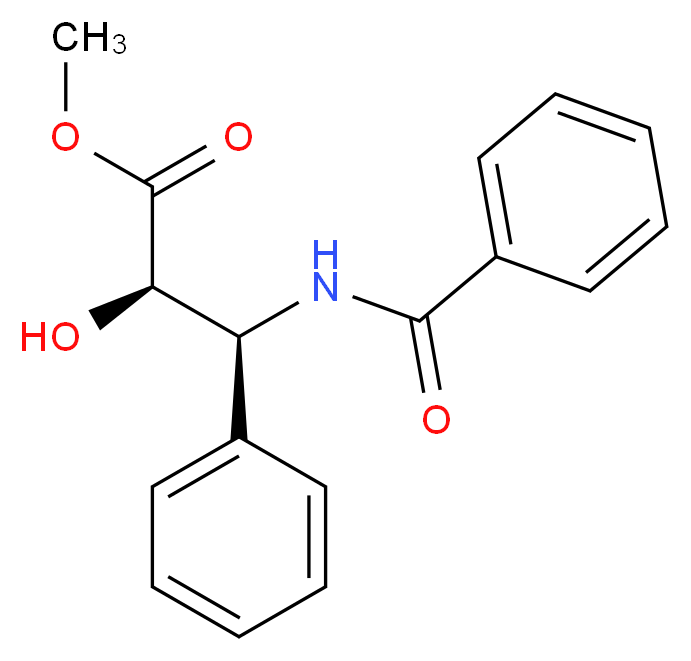 (2R,3S)-Methyl 3-benzamido-2-hydroxy-3-phenylpropanoate_分子结构_CAS_32981-85-4)