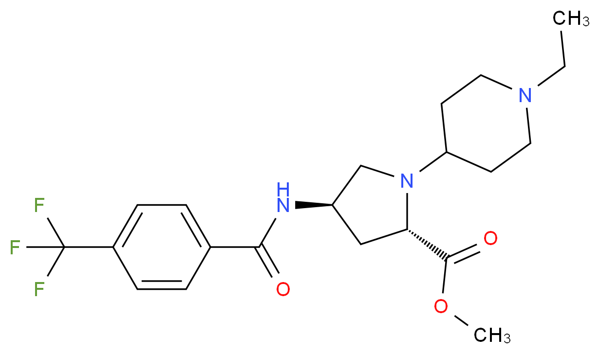 methyl (4R)-1-(1-ethyl-4-piperidinyl)-4-{[4-(trifluoromethyl)benzoyl]amino}-L-prolinate_分子结构_CAS_)