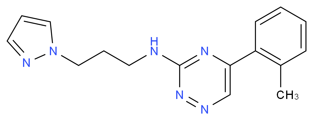 5-(2-methylphenyl)-N-[3-(1H-pyrazol-1-yl)propyl]-1,2,4-triazin-3-amine_分子结构_CAS_)