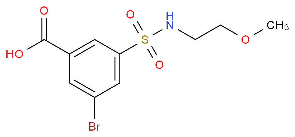 3-bromo-5-{[(2-methoxyethyl)amino]sulfonyl}benzoic acid_分子结构_CAS_)