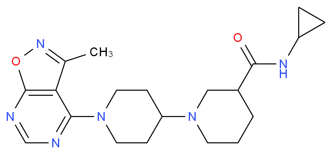 N-cyclopropyl-1'-(3-methylisoxazolo[5,4-d]pyrimidin-4-yl)-1,4'-bipiperidine-3-carboxamide_分子结构_CAS_)