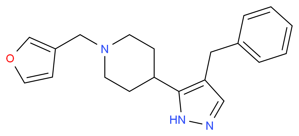 4-(4-benzyl-1H-pyrazol-5-yl)-1-(3-furylmethyl)piperidine_分子结构_CAS_)