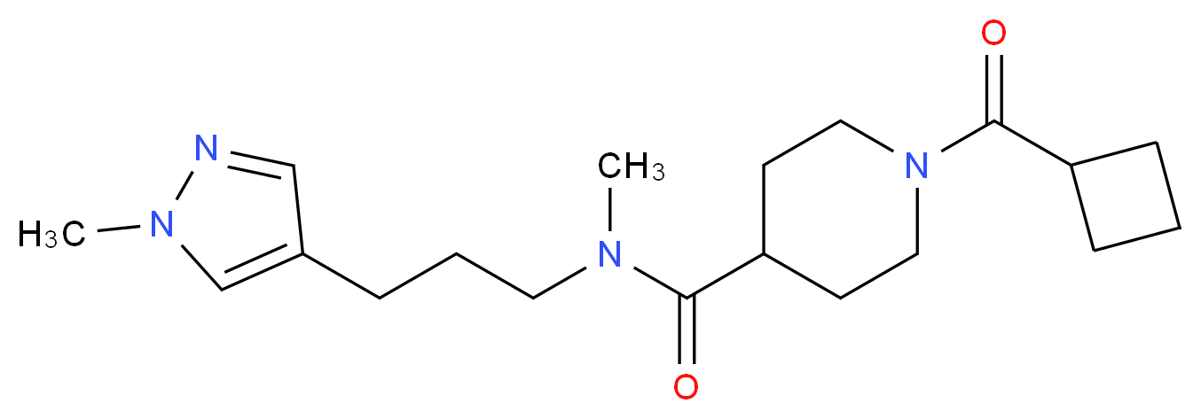 1-(cyclobutylcarbonyl)-N-methyl-N-[3-(1-methyl-1H-pyrazol-4-yl)propyl]-4-piperidinecarboxamide_分子结构_CAS_)